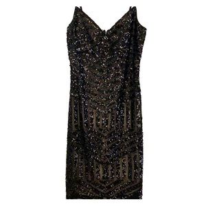 Express sequined black cocktail dress
